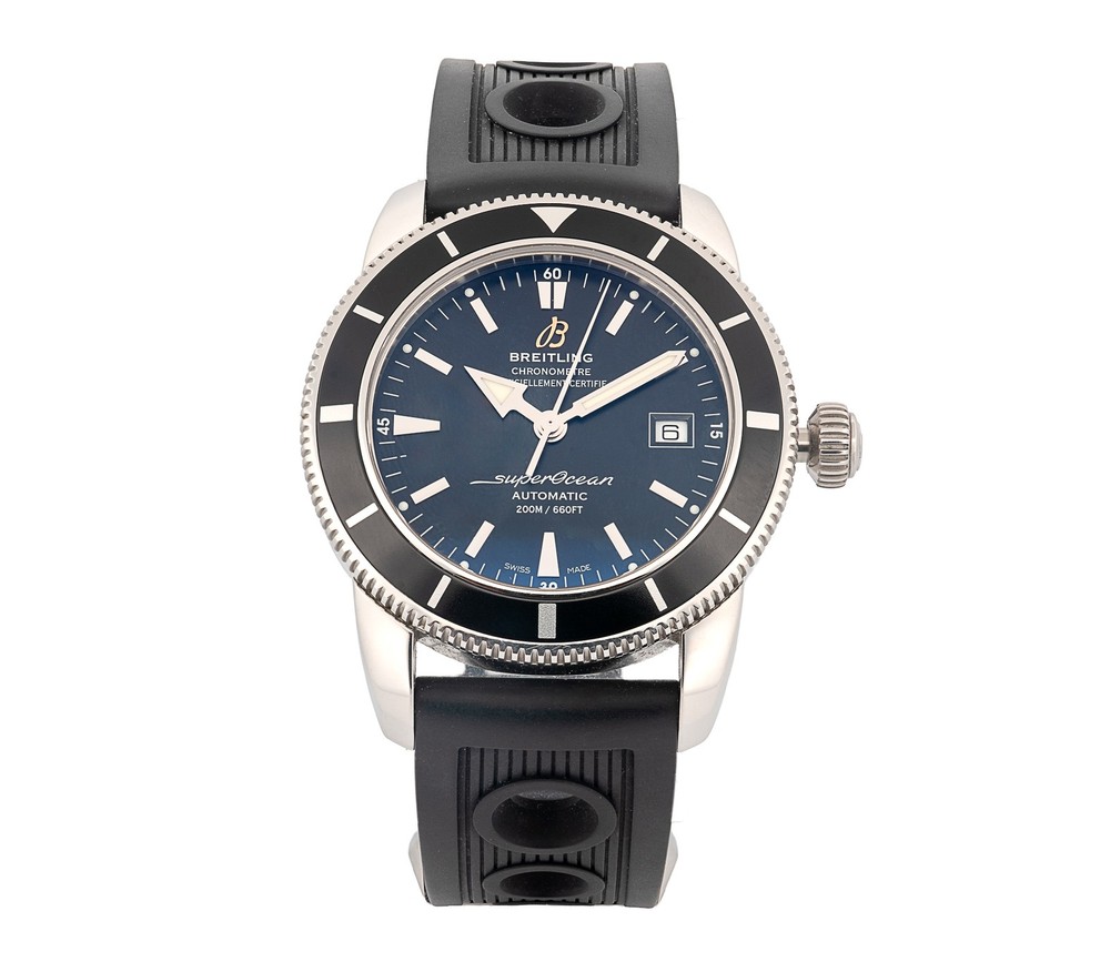 Breitling SuperOcean Heritage 42 A17321 Black Dial Auto SS Mens Watch Box Papers