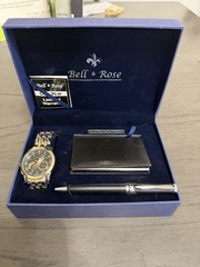 Bell & Rose Timepieces Men’s Watch Wristwatch, Card Holder, & Pen