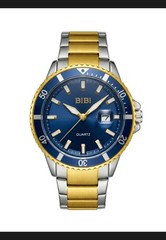 BRAND NEW BIBI Blue Dial Quartz Watch 45mm Two Tone Stainless Steel Date NIB