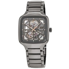 New Rado True Square Automatic Open Heart Grey Diamond Unisex Watch R27083712