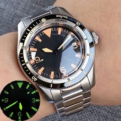 Vintage Japan NH35A Dive Men Watch Lume 200M Waterproof Sapphire Steel Bracelet