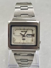 Vintage Seiko 5 6309-5030 Automatic Square TV Shape White Dial Watch Serviced