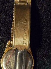 Centina Metal Gold Plated Quartz Swiss Movement Groove Bezel Stainless Steel