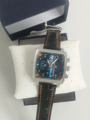 Watch Le Mans Style Steve McQueen Movie Fan New + Boxed Chrome +Leather Strap