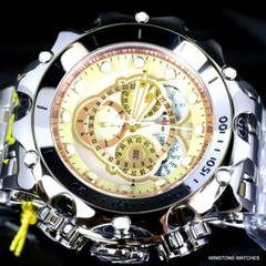 Invicta Reserve Venom Fusian Swiss Master Calendar Steel Gold Tone Watch New