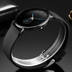 LIGE Luxury Men Watch Ultra-thin Quartz Second Dial Waterproof Daily Wristwatch