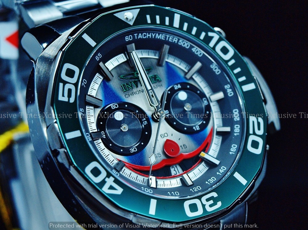 Invicta DC Comics Gotham City JOKER Limited Ed Chrono Gunmatel Bracelet SS Watch