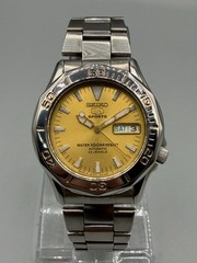 Vintage Seiko 5 Sports 7s36 Golden Mens Automatic Watch 38mm DayDate Japan Made