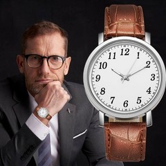 NEW LEATHER LUXURY QUARTZ ULTRA-THIN ANALOG WATCH CASUAL CLASSIC UNISEX