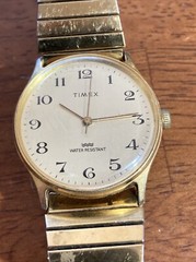 Vintage Timex Watch Men 34mm Gold Tone Dial Stretch Band Manual Wind Philippines
