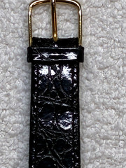 Hong Kong Made Coin Dial Watch Gold Tone $20 Double Eagle Novelty Leather Band