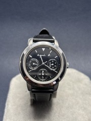 Vintage Agnes B. V33J-0010 Stainless Steels Chronograph Quartz Watch – Working