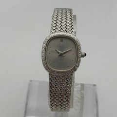 Cyma Ladies Quartz Wristwatch Silver Stone Bracelet Japan New Battery 073021