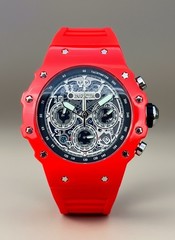 Invicta Racing 69676 Men’s Watch 44mm Red Dial Red Silicone Strap Quartz New