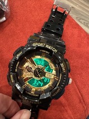 Men’s Digital LED Sports Watch Waterproof, Quartz Analog, Military Wristwatch