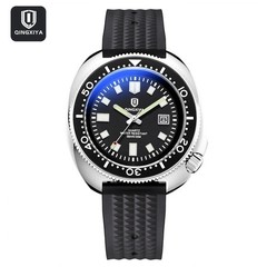 44MM QINGXIYA Tuna Quartz Men’s Watch Silicone 30M Waterproof Date Luminous NEW