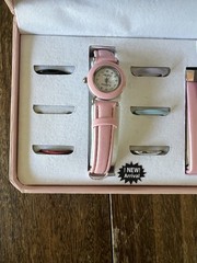 Vintage Adrina Moods Women’s Quartz Analog Watch Faux Leather Strap Set w/ Box