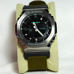Casio G-SHOCK GM-2100CB Ana-Digi Quartz 200m Octagon Green Fabric Strap