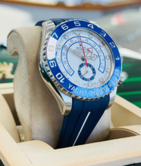Rolex Yacht-Master II 116680 Steel & Blue Rubber B Band Mercedes Hands BOX/PAPER