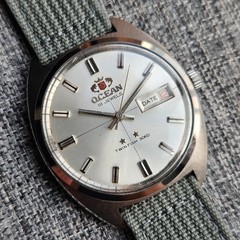 Vintage Orient Ocean Twin Fish 306D 18 Jewels Day Date Automatic Men’s Watch