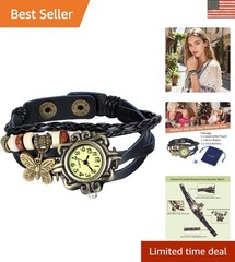 Charming Floral Butterfly Wrap Watch with Quartz Movement – Women’s Accessory