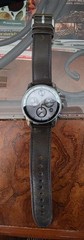 Movado Bold Verso Chronograph Quartz Gray Dial Leather Strap Men’s Watch 3600909