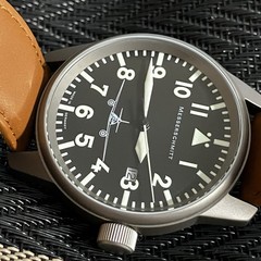 Mens Germany Pilot Titanium Messerschmit Watch Black Dial 41mm