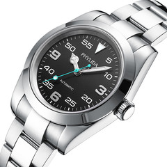 PHYLIDA Pilot Watch 39mm – Sleek Black Dial, No Date, 3 Hands, 100M Waterproof