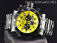 New Invicta Men’s 52mm Coalition Forces Quartz Chronograph Black Yellow SS Watch