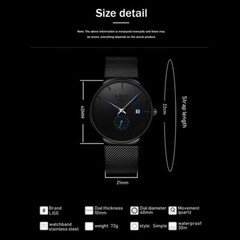 Men’s Daily Watch Quartz Analog Date Seconds Dial Business Mesh Strap Wristwatch