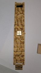 Vintage KENNETH JAY LANE gold tone SWAROVSKI CRYSTAL Leopard pattern wristwatch