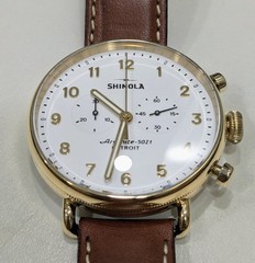 Shinola Canfield Chrono 43mm Mens Watch Gold Colored