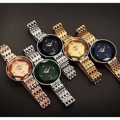 Women’s Burgi BUR53 Quartz Watch Faceted Crystal Diamond Markers Link Bracelet