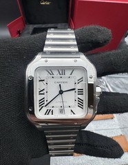 Cartier Santos de Cartier Stainless Steel White 2025 Unworn – Size Large NEW