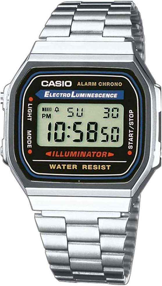 Casio Men’s Quartz Illuminator Alarm Chronograph 36mm Watch A168W-1 New from JPN
