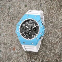 Invicta Racing Valyron Mens Watch 41mm Blue & White w/ Black Racing Dial 69627