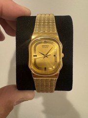 Vintage 1991 SEIKO Galaxy V701-5H50 Gold Tiled Dial Men’s Quartz Watch