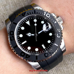 20TM 40mm Sterile Black Dial Miyota 8215 NH35 PT5000 Automatic Steel Mens Watch