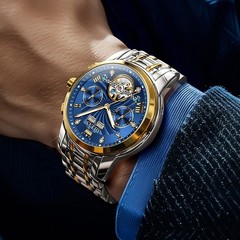 Automatic Mechanical Waterproof Watch Luxury Dial Strap Men Men’s