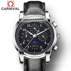 CARNIVAL Automatic Mechanical Watch Men Sapphire Crystal Multi-Function Day Date