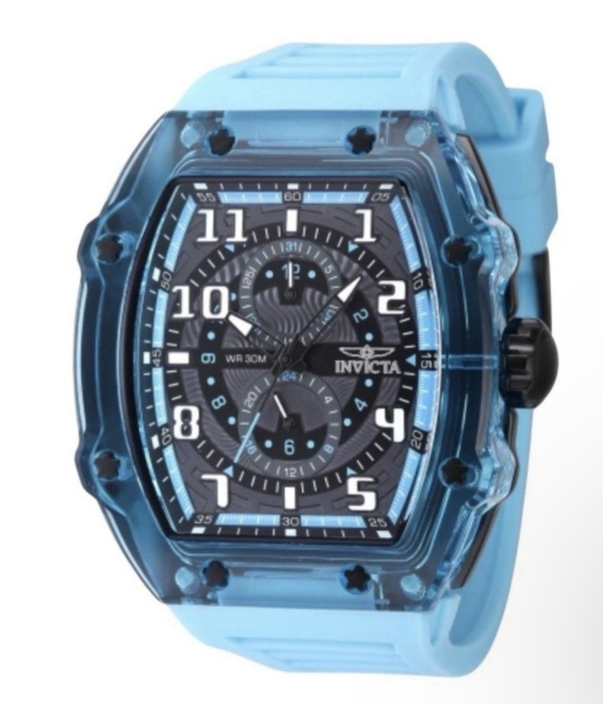Invicta Racing Model 48716 Men’s 48.5MM Blue Quartz Watch – Silicone Band BNIB