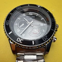 Notionr Quartz Analog Men’s Wristwatch Date Gray Dial Black Bezel 45mm
