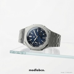 MLC-330 modlab company BESPOKE Octagonal Navy Dial Silver Metal 42mm Watch