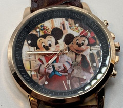 Disney Characters Mickey & Minnie Kids Cartoon Leather Quartz Watch