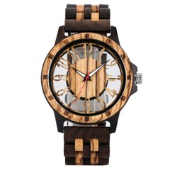 Skeleton Number Dial Wooden Watch Lightweight Eco-Friendly Watches for Men Women