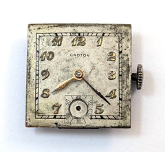 Vintage CROTON 634 F3X 17 Jewels Art Deco Men’s 21mm Watch Movement PARTS REPAIR