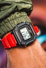 Casio W-218H-4BV Men’s Red Resin Band LED Backlight 50M WR Stopwatch Alarm