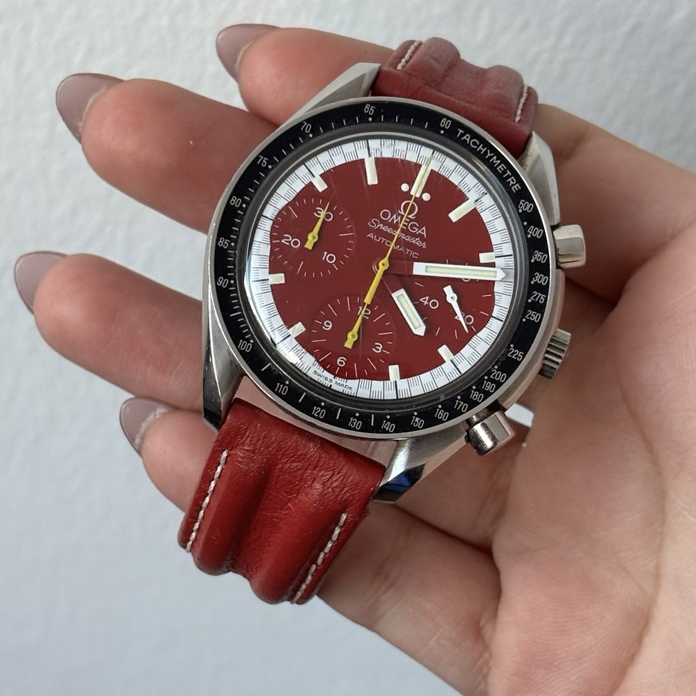 Omega Speedmaster Reduced | Red Dial (Schumacher) | Steel | Ref. 3810.61.41