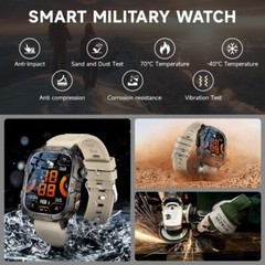 🔥 Smart Watch Men Women (Call Receive/Dial) Rugged Fitness Tracker Waterproof