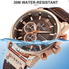 45MM CURREN Quartz Men’s Watch Luxury 30M Waterproof Leather Luminous Gift NEW